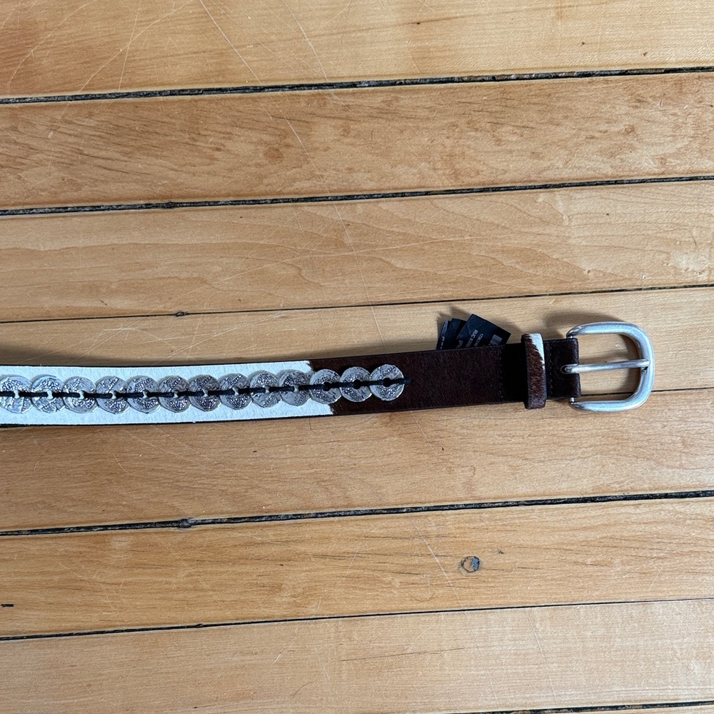 Zara brown with silver coin cow pattern belt